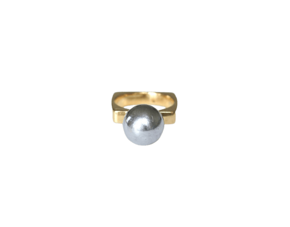 Bague 54 Dinh Van - Bague Boule en or jaune et hématite 58 Facettes