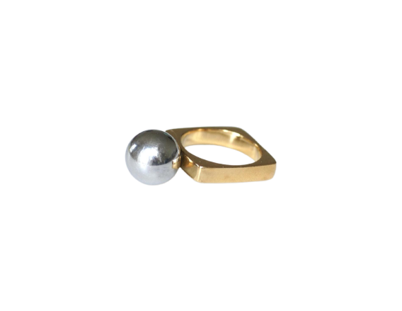 Bague 54 Dinh Van - Bague Boule en or jaune et or blanc 58 Facettes
