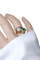 Bague 53 Bague Toi et Moi en or jaune, platine, émeraude et diamant 58 Facettes