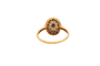 Bague 59 Bague marguerite ovale en or jaune, saphir et diamants 58 Facettes 4026