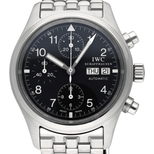 Montre IWC Pilot Chronograph - Montre IW370607 en acier 58 Facettes IWC/PLT/005