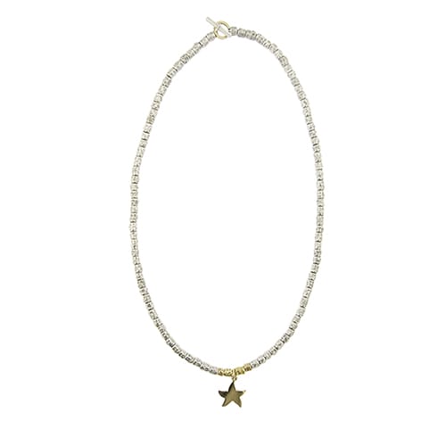 Dodo - Colar estrela-do-mar em Prata e ouro amarelo 58 Facettes 35663
