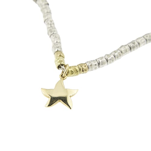 Dodo - Colar estrela-do-mar em Prata e ouro amarelo 58 Facettes 35663