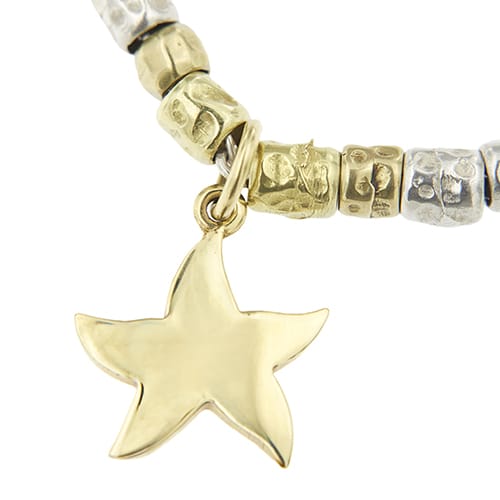 Dodo - Colar estrela-do-mar em Prata e ouro amarelo 58 Facettes 35663