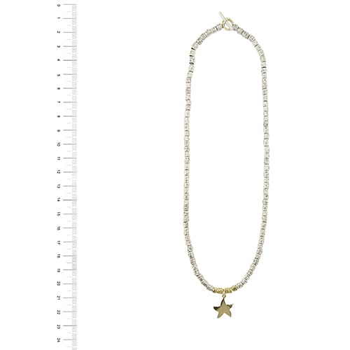 Dodo - Colar estrela-do-mar em Prata e ouro amarelo 58 Facettes 35663