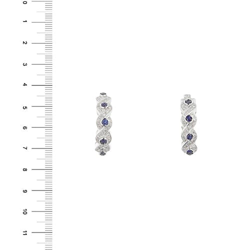 Oorbellen van witgoud met saffieren en diamanten 58 Facettes 40916
