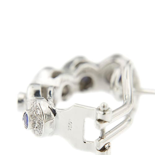 Oorbellen van witgoud met saffieren en diamanten 58 Facettes 40916