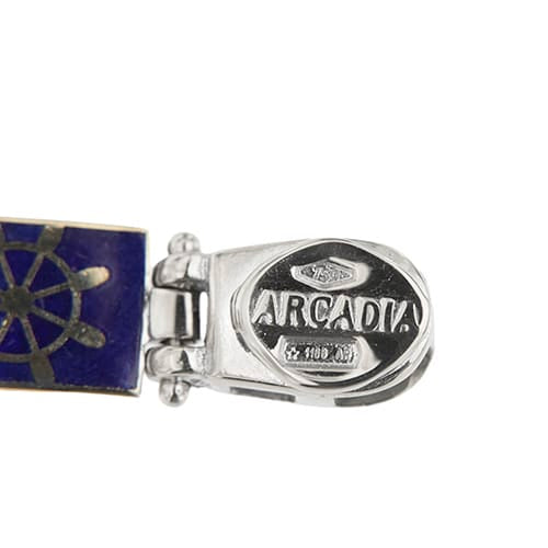 Arcadia - 18 ayar beyaz altın ve mine denizci bileziği 58 Facettes 40199