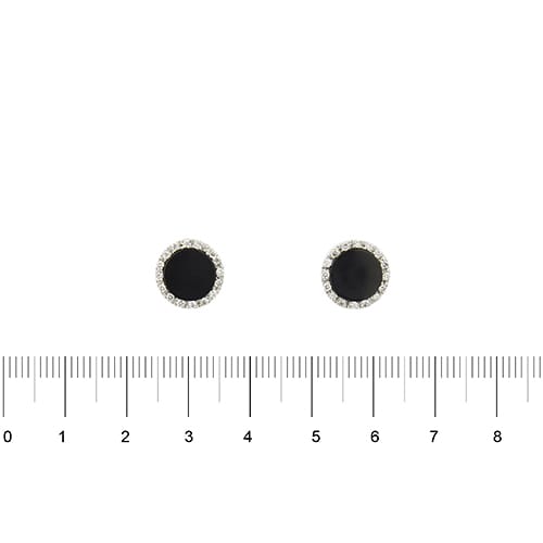 Örhängen i vitt guld, onyx och diamanter 58 Facettes 39408