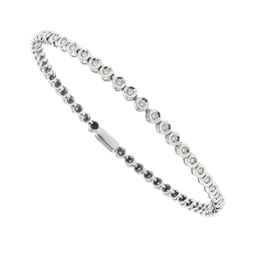 Cipollina tennis bracelet in white gold and 0.90 ct diamonds 58 Facettes 41861