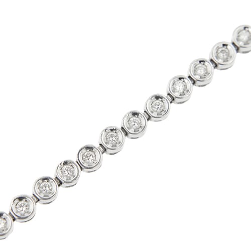Cipollina tennis bracelet in white gold and 0.90 ct diamonds 58 Facettes 41861