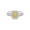 Bague 50 Bague en or blanc 18K avec diamant jaune et diamants 58 Facettes GBR1343WG