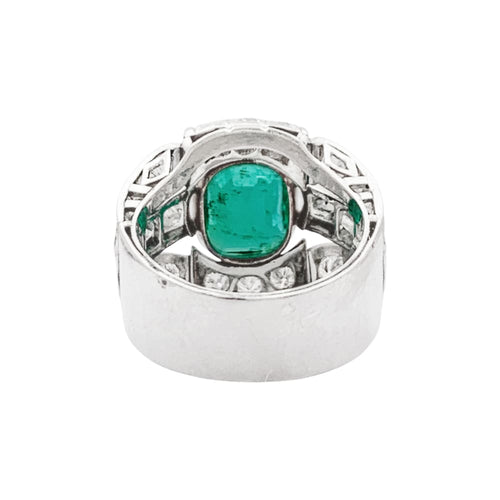 Bague 52 Bague émeraude de Colombie et diamants en platine et or jaune 58 Facettes 35624