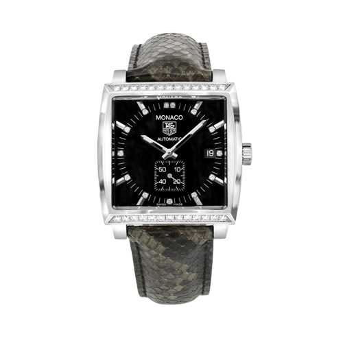 TAG Heuer Monaco - Lady Diamonds watch in steel and diamonds 