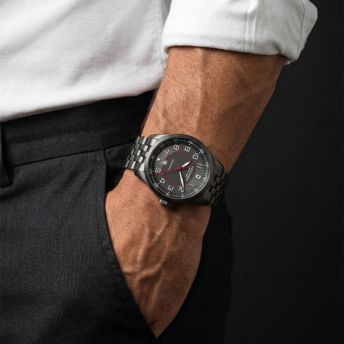 Victorinox Airboss Watch - Black Edition watch in black PVD steel 58 Facettes 68801583