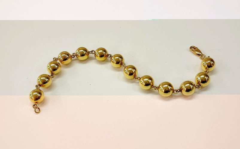 Marseillainen rannekoru 18K kultapalloilla 58 Facettes brac.boul.1932