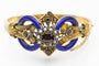 Armband Biedermeier-armband i gult guld, granat, pärlor och emalj 58 Facettes 12198