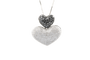Ketting Dubbele hartketting in 18K witgoud en diamanten 58 Facettes CLDIAMBLACK-107