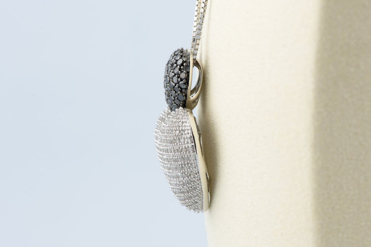 Ketting Dubbele hartketting in 18K witgoud en diamanten 58 Facettes CLDIAMBLACK-107