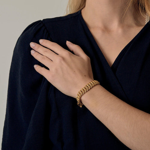 Armband Armband Schakel Amerikaanse in 18k geelgoud 58 Facettes BRMAMERICAINE12