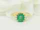 Anel 56 Anel esmeralda 2 ct em ouro amarelo 18 kt e diamantes 58 Facettes F5069