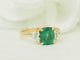 Anel 56 Anel esmeralda 2 ct em ouro amarelo 18 kt e diamantes 58 Facettes F5069