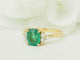Anel 56 Anel esmeralda 2 ct em ouro amarelo 18 kt e diamantes 58 Facettes F5069