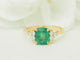 Anel 56 Anel esmeralda 2 ct em ouro amarelo 18 kt e diamantes 58 Facettes F5069