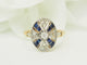 Anel 55 Anel Art Deco em ouro amarelo, Platina, safiras e diamantes 58 Facettes 33770