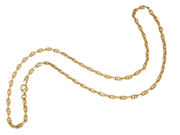 Colar Corrente Elo forçat marinho 50 cm em ouro amarelo 58 Facettes Ch.marin-2043