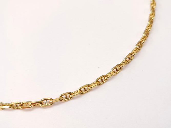 Colar Corrente Elo forçat marinho 50 cm em ouro amarelo 58 Facettes Ch.marin-2043