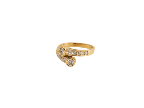 Anello 48.5 Anello Toi & Moi in oro giallo 18K e diamanti 58 Facettes LP1899/IUNB