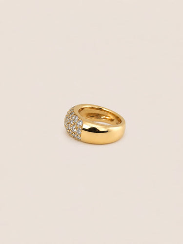 Ring 51 Slavenring in 18K geelgoud en diamanten in oude slijpvorm 58 Facettes LP1900/IUNB