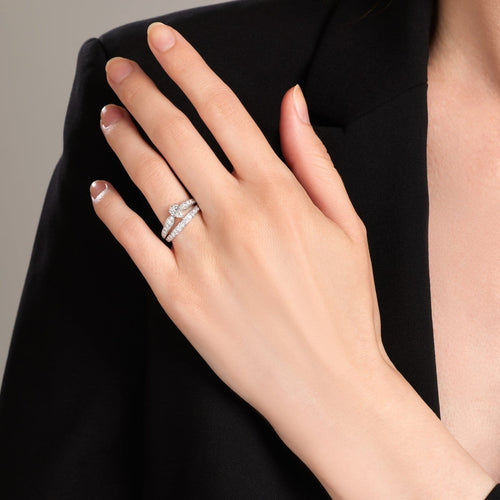 戒指 50 Chaumet Joséphine - 白金和钻石戒指 58 Facettes -