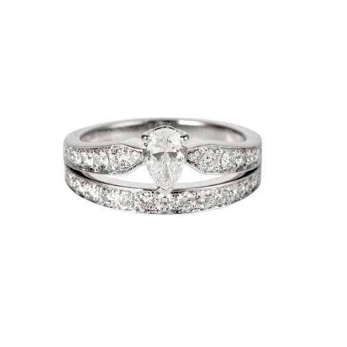 戒指 50 Chaumet Joséphine - 白金和钻石戒指 58 Facettes -