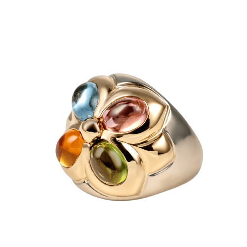 Bague 52 Bvlgari - Bague vintage en or jaune, or blanc et pierres de couleur 58 Facettes 279
