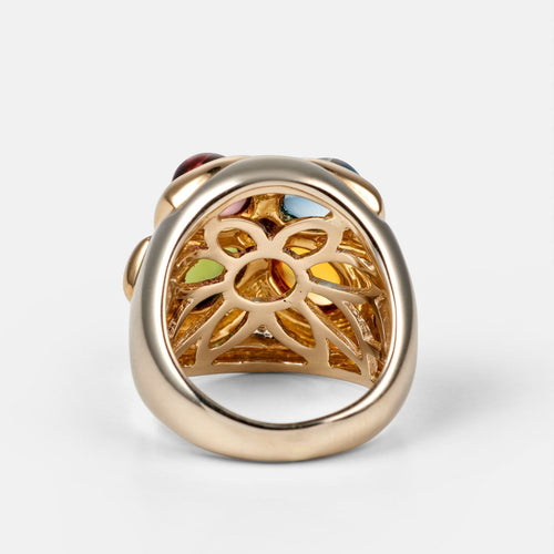 Bague 52 Bvlgari - Bague vintage en or jaune, or blanc et pierres de couleur 58 Facettes 279