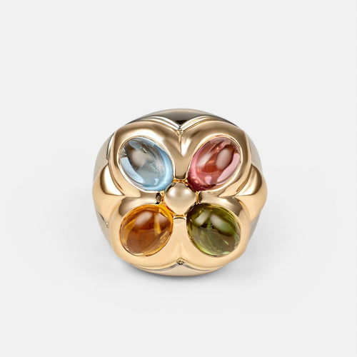 Bague 52 Bvlgari - Bague vintage en or jaune, or blanc et pierres de couleur 58 Facettes 279