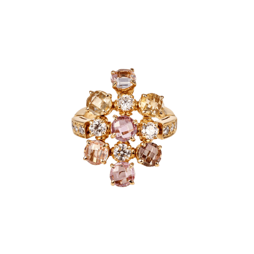 Пръстен 50 BVLGARI Allegra - Пръстен от жълто злато, диаманти и сапфири 58 Facettes 282