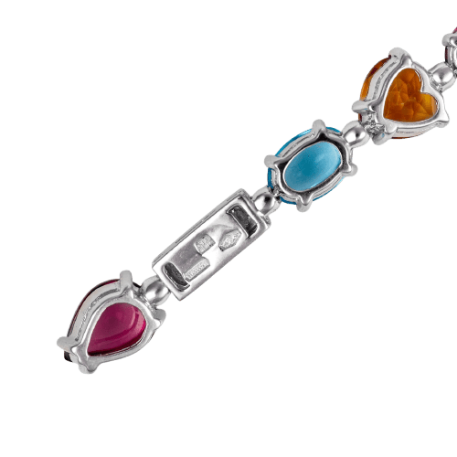 Náhrdelník BVLGARI Allegra - Náhrdelník z bílého zlata, diamantů a barevných drahých kamenů 58 Facettes 291
