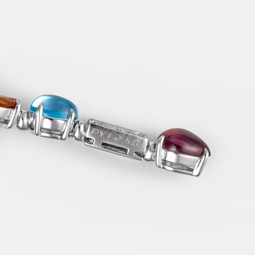 Náhrdelník BVLGARI Allegra - Náhrdelník z bílého zlata, diamantů a barevných drahých kamenů 58 Facettes 291