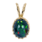 Pendentif Pendentif en or jaune 14 ct avec opale noire naturelle 58 Facettes P004