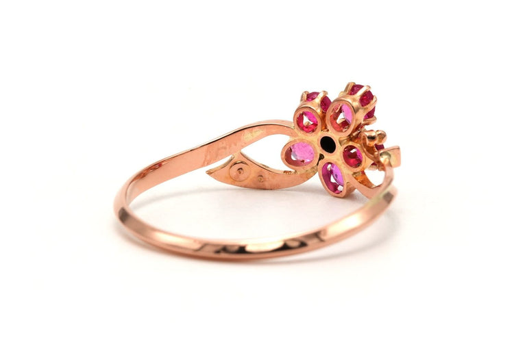 Bague 60 Bague Art Nouveau en or jaune, saphirs roses et perles 58 Facettes B868