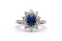 Bague 55 Bague contemporaine en or blanc, saphir et diamants 58 Facettes 23713