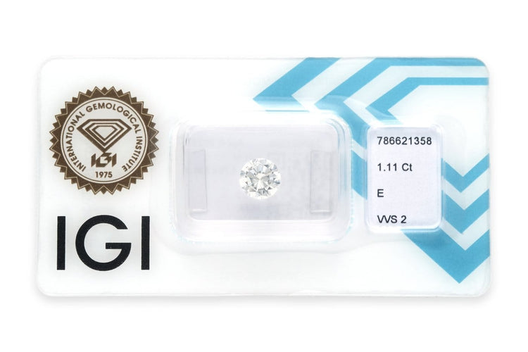 Diamant IGI - Pierre taille brillant 1,11 ct E VVS2 58 Facettes EVVS2