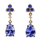 Boucles d'oreilles Boucles d'oreilles en or jaune 14 ct, tanzanites, saphirs et diamants 58 Facettes E012