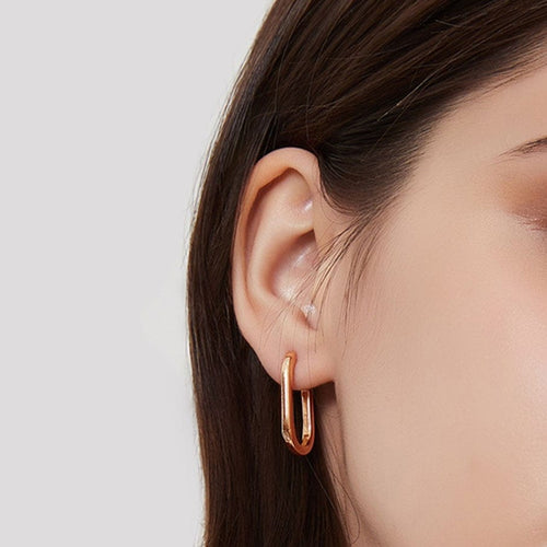 Boucles d'oreilles Jullie - Grandes boucles d'oreilles ovales 58 Facettes SER1016RG
