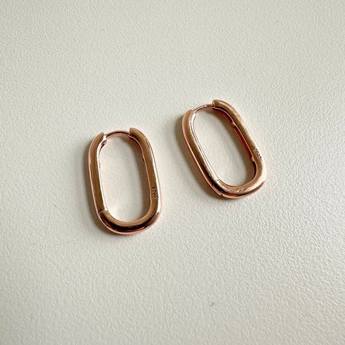 Boucles d'oreilles Jullie - Grandes boucles d'oreilles ovales 58 Facettes SER1016RG