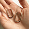 Boucles d'oreilles Jullie - Grandes boucles d'oreilles ovales 58 Facettes SER1016RG