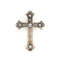 Broche Broche croix en or rose, argent et diamants 58 Facettes 260130R